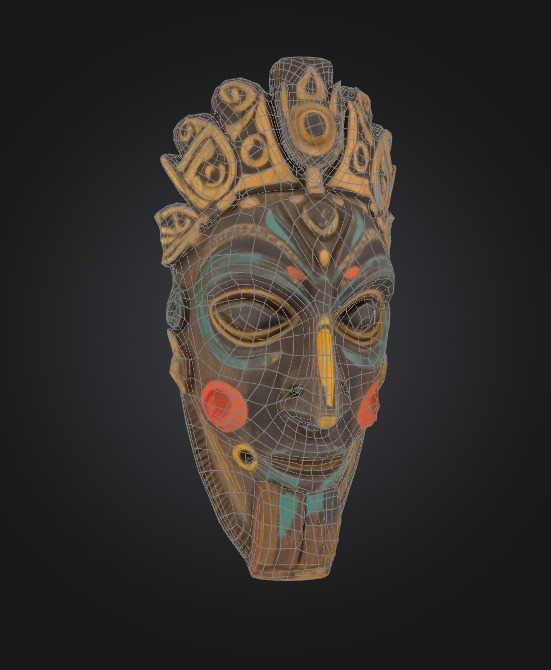 tribal tribe mask ancient covering 3D model_1
