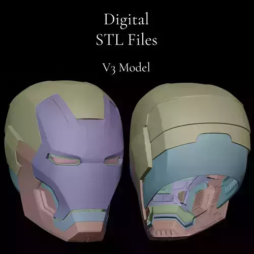 Iron Man Static Mk 42 and 43 3D Printable Iron Man Helmet V3