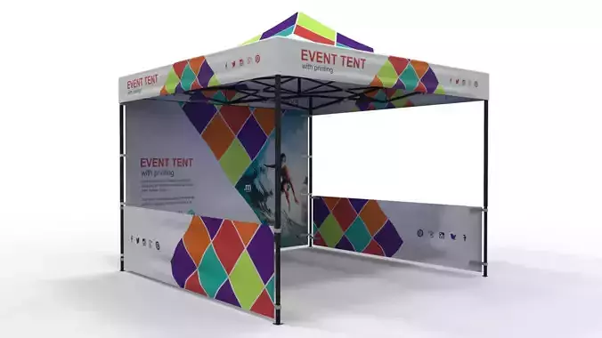Printed Event Tent 3x3m with Customizable Branding Panels