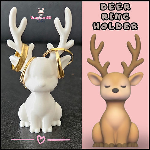 Deer Ring Holder 3D print model