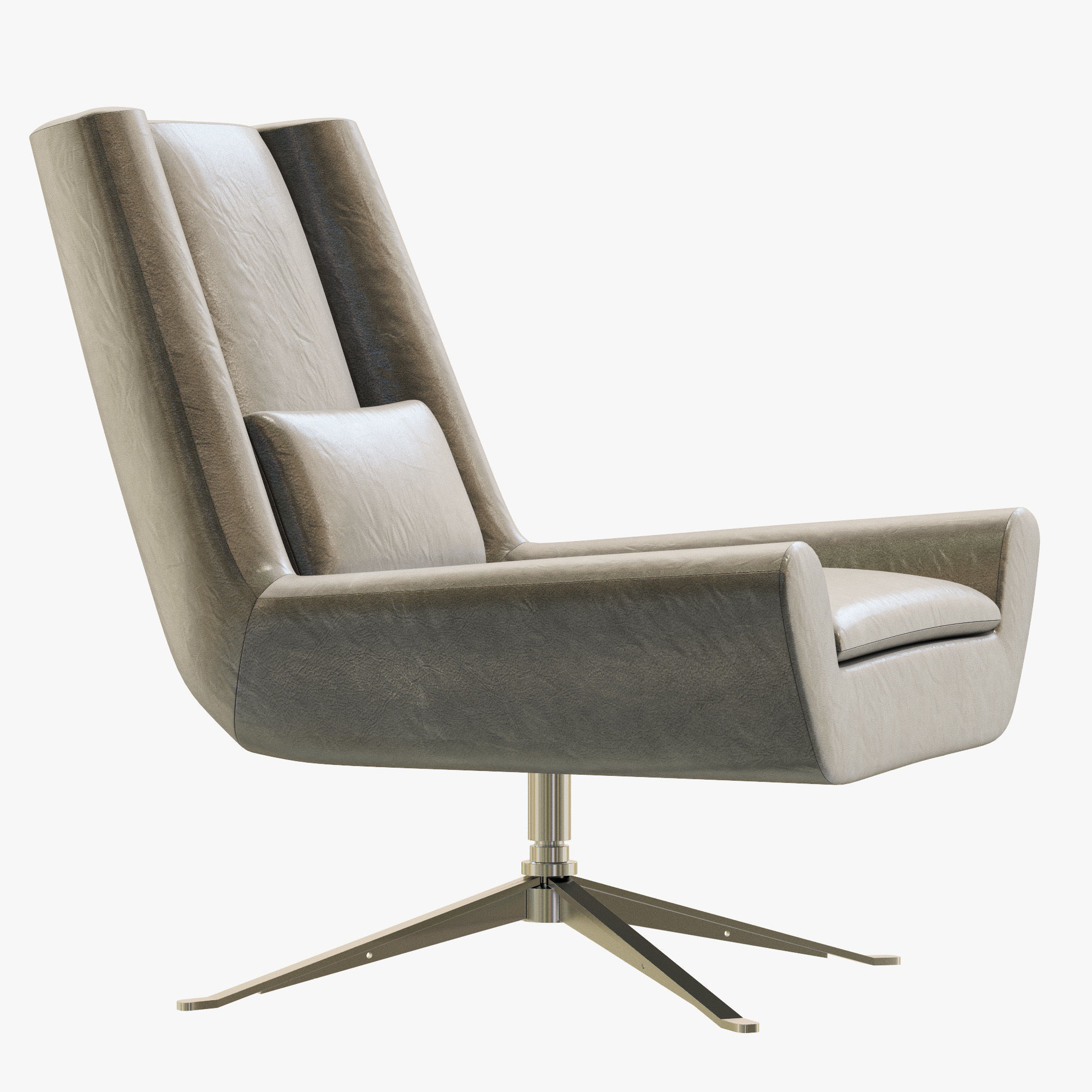 RH Modern Luke Leather Chair 3D model_5