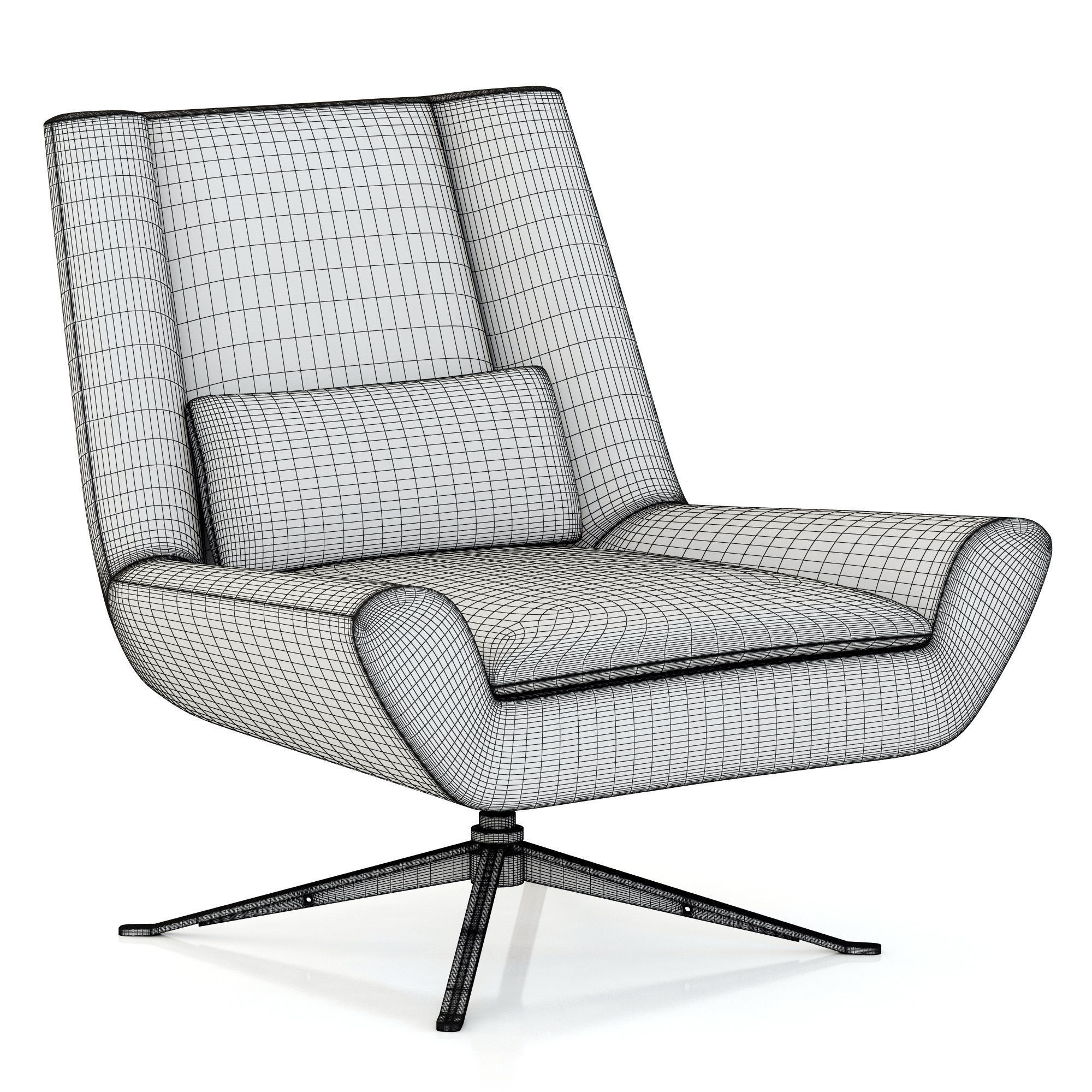 RH Modern Luke Leather Chair 3D model_6