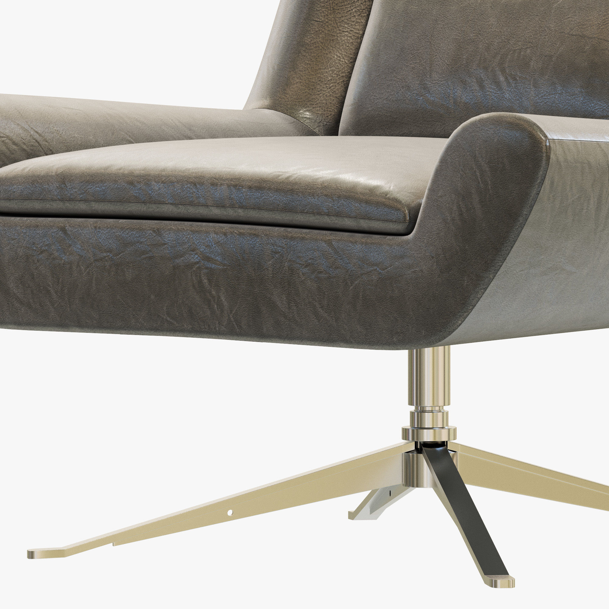 RH Modern Luke Leather Chair 3D model_4