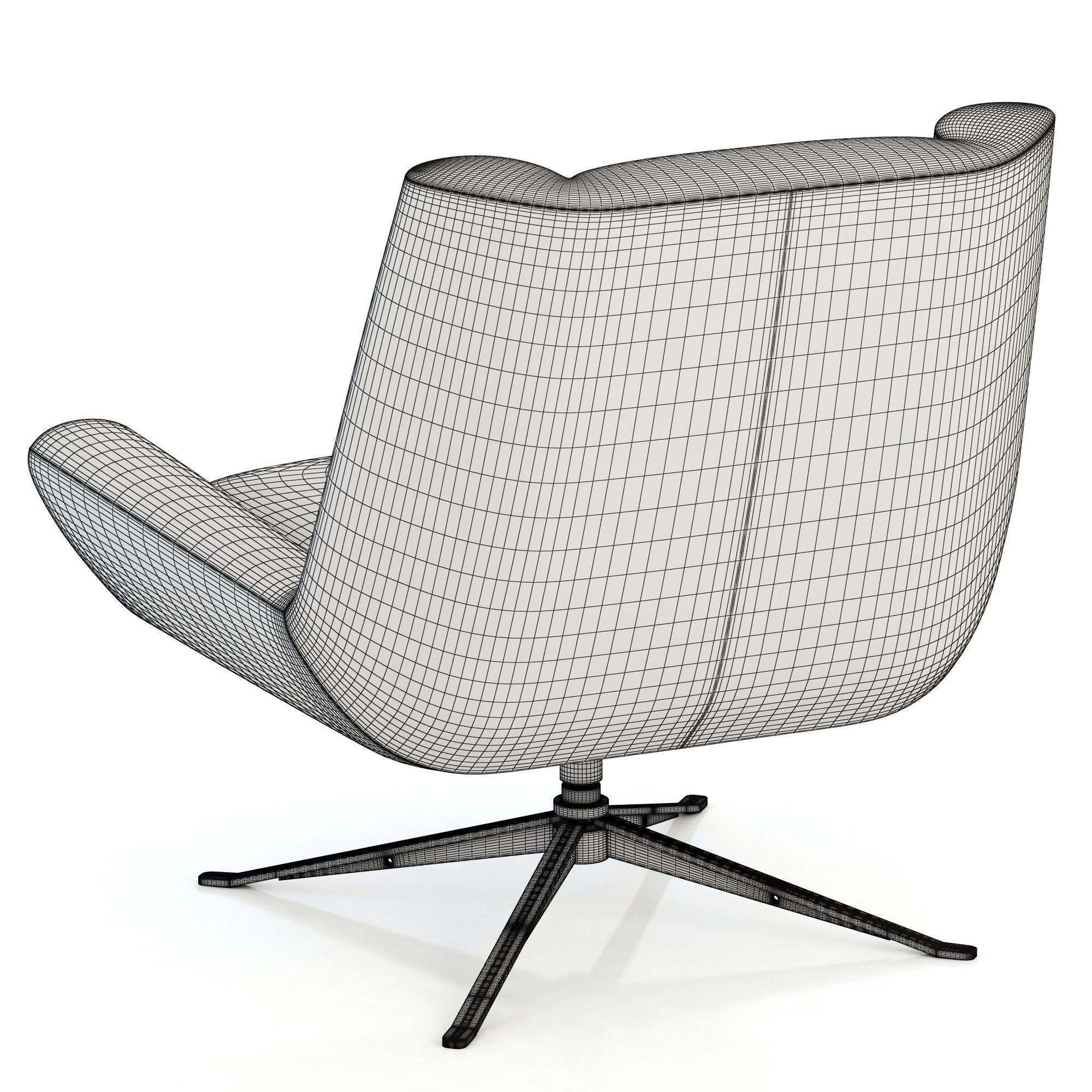 RH Modern Luke Leather Chair 3D model_8