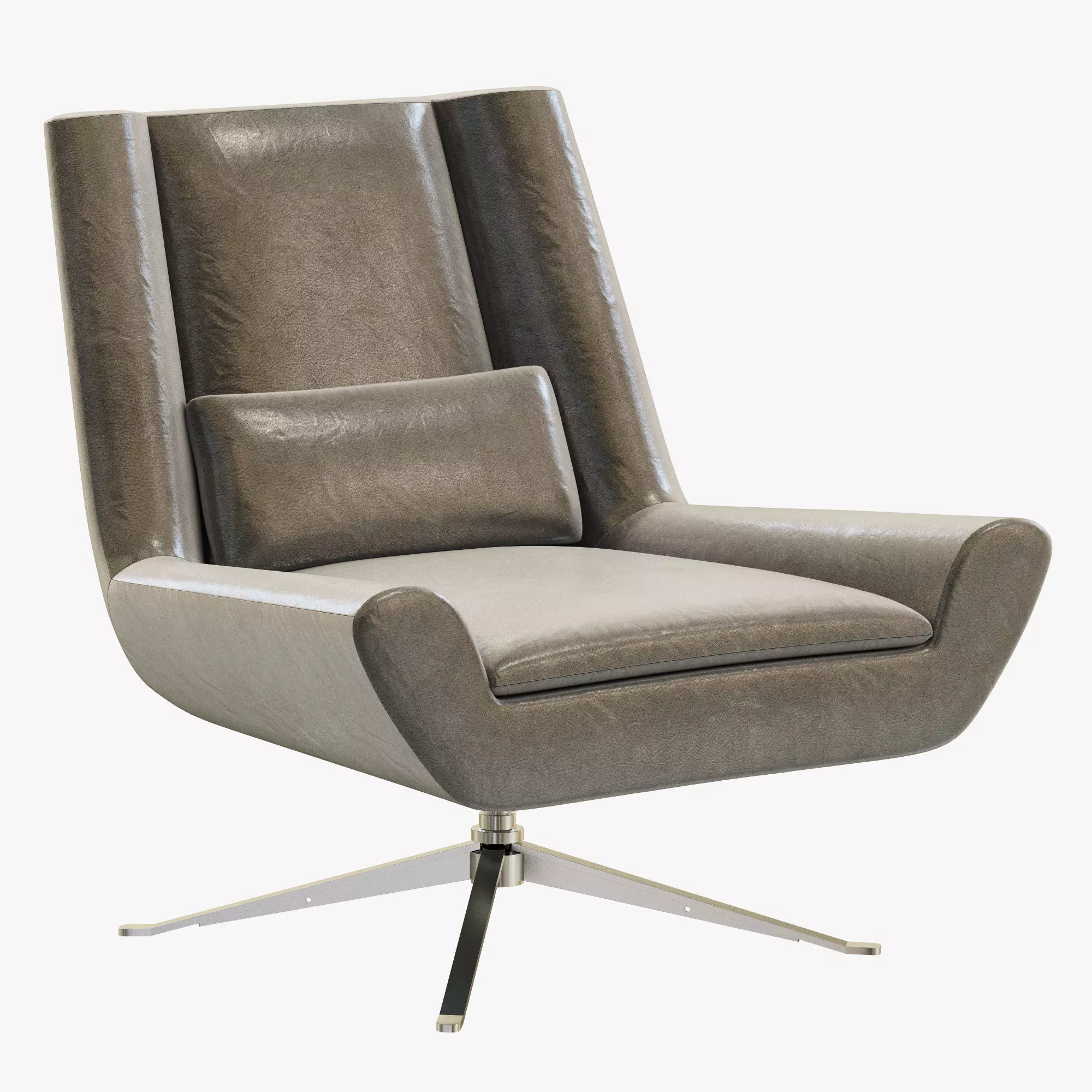 RH Modern Luke Leather Chair 3D model_0