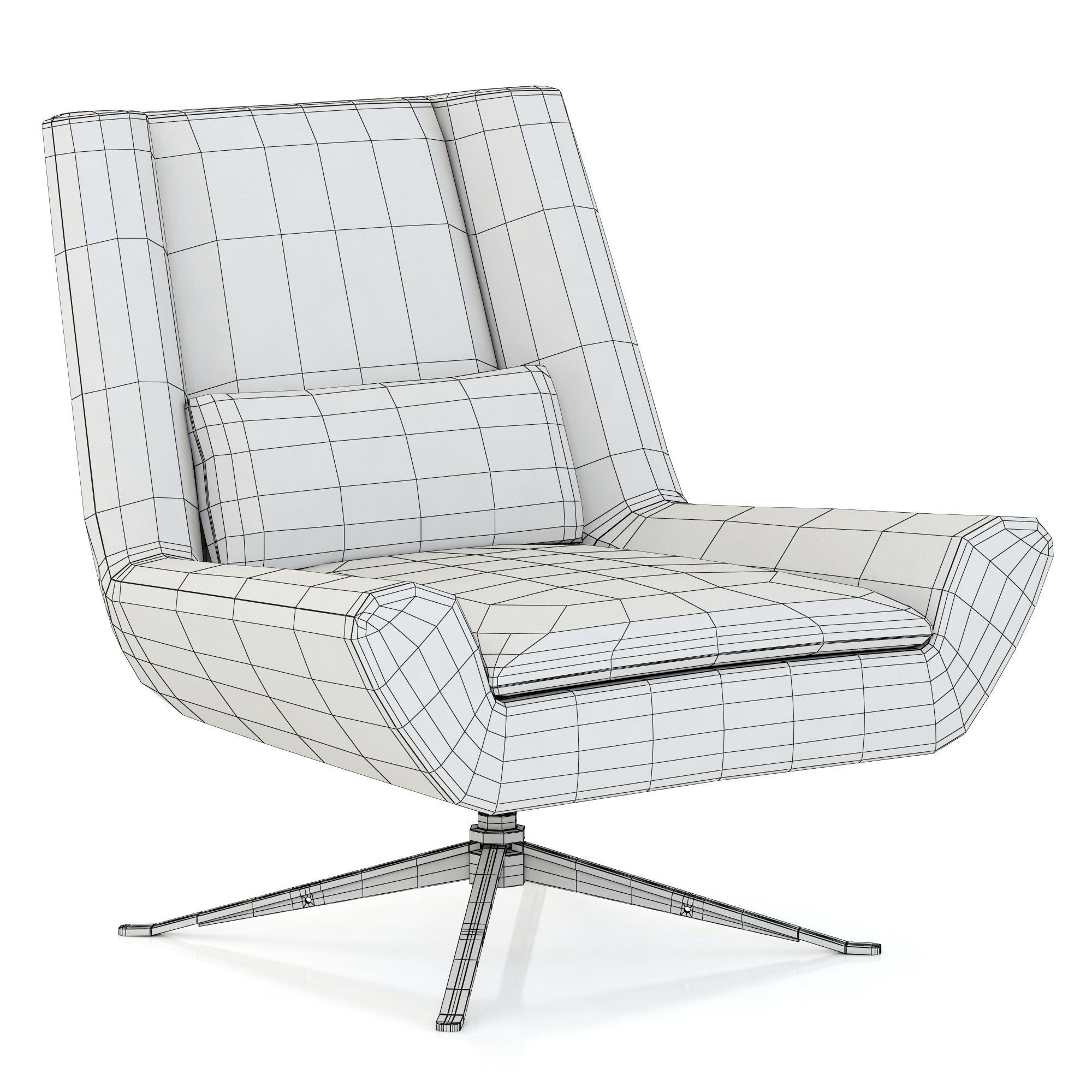 RH Modern Luke Leather Chair 3D model_7