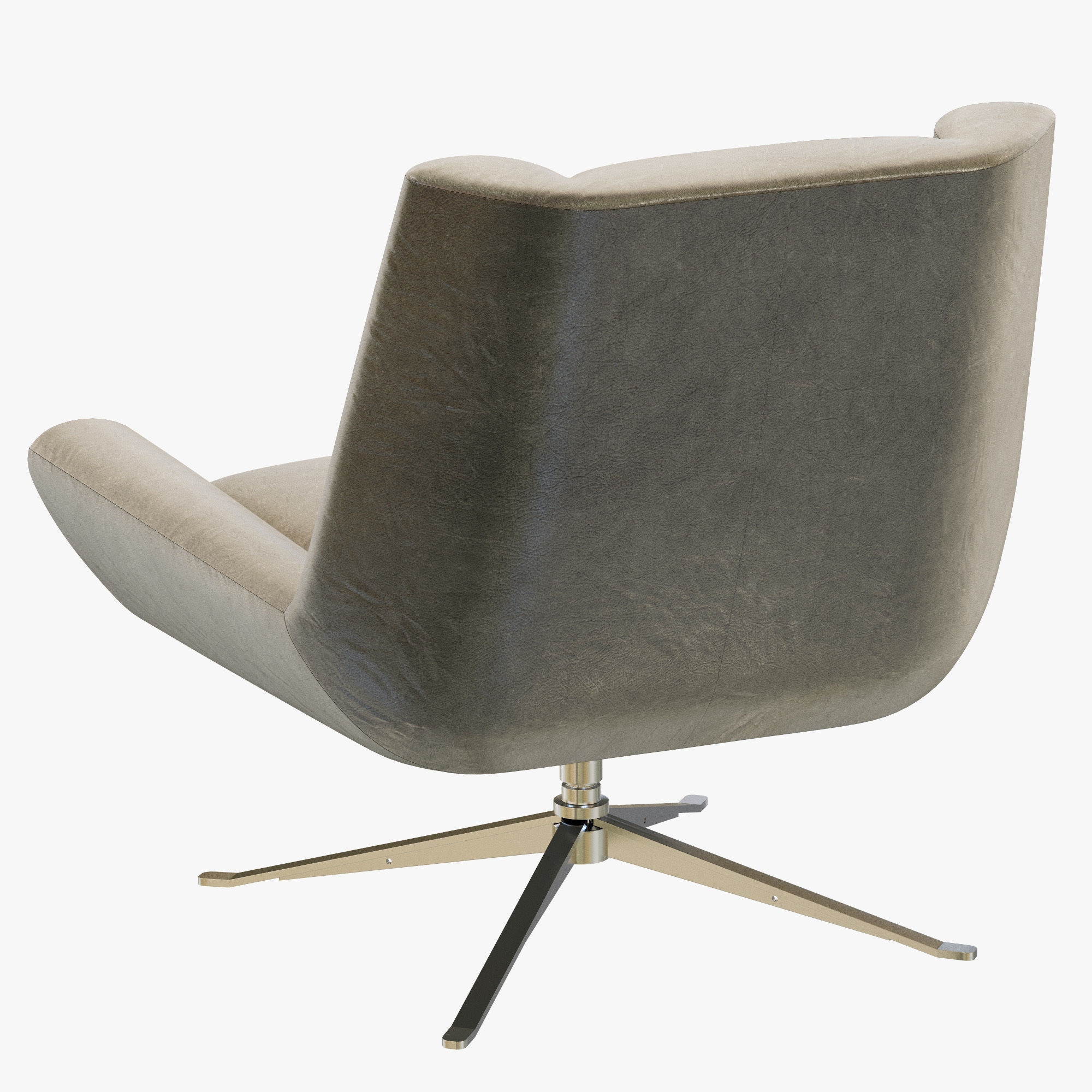 RH Modern Luke Leather Chair 3D model_1