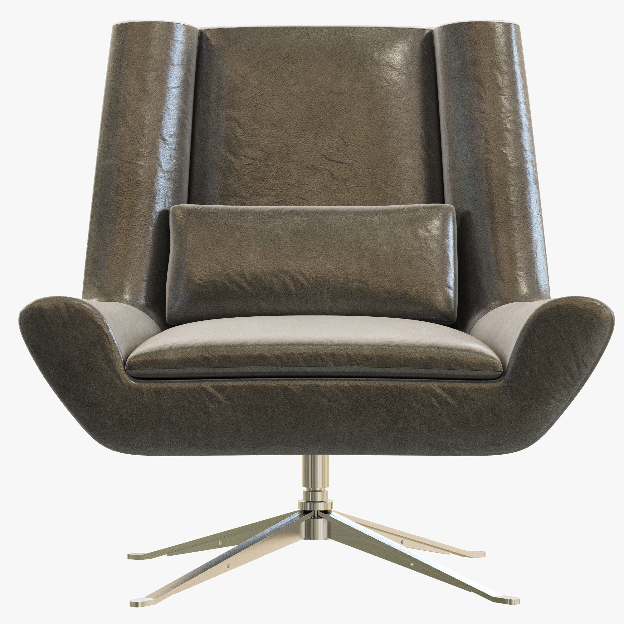 RH Modern Luke Leather Chair 3D model_2