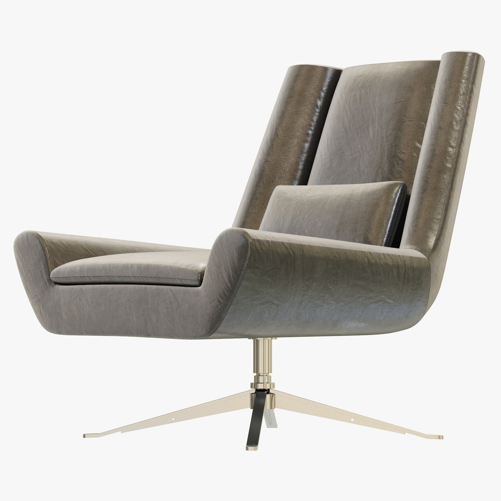RH Modern Luke Leather Chair 3D model_3