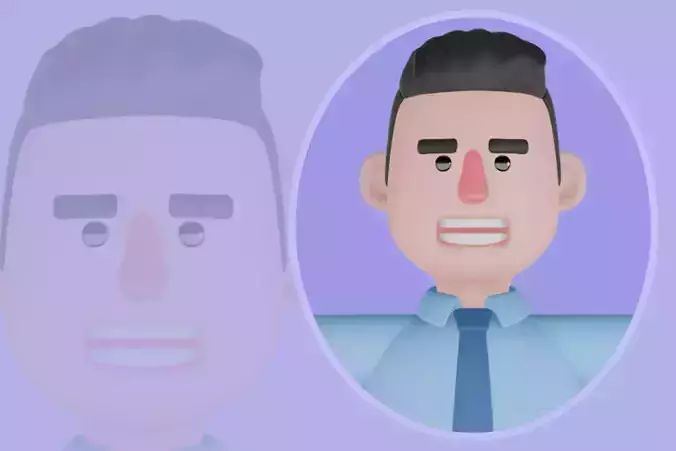 Stylized 3D Male Translator Character - Cartoon Language Expert 3D model