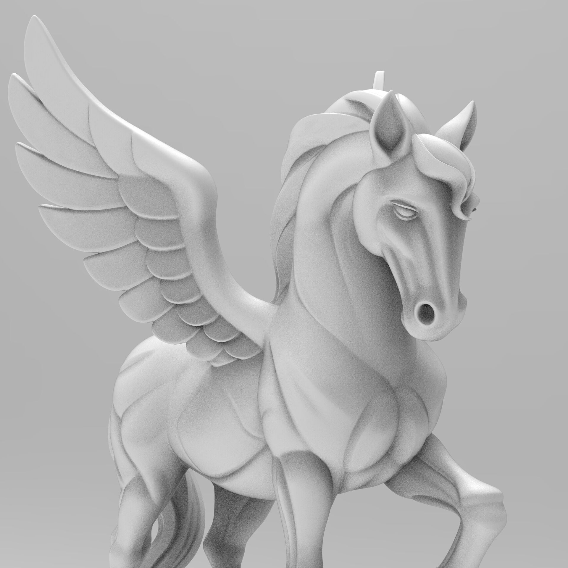 Mystical Pegasus Minimalist Sculpture 3D print model_3