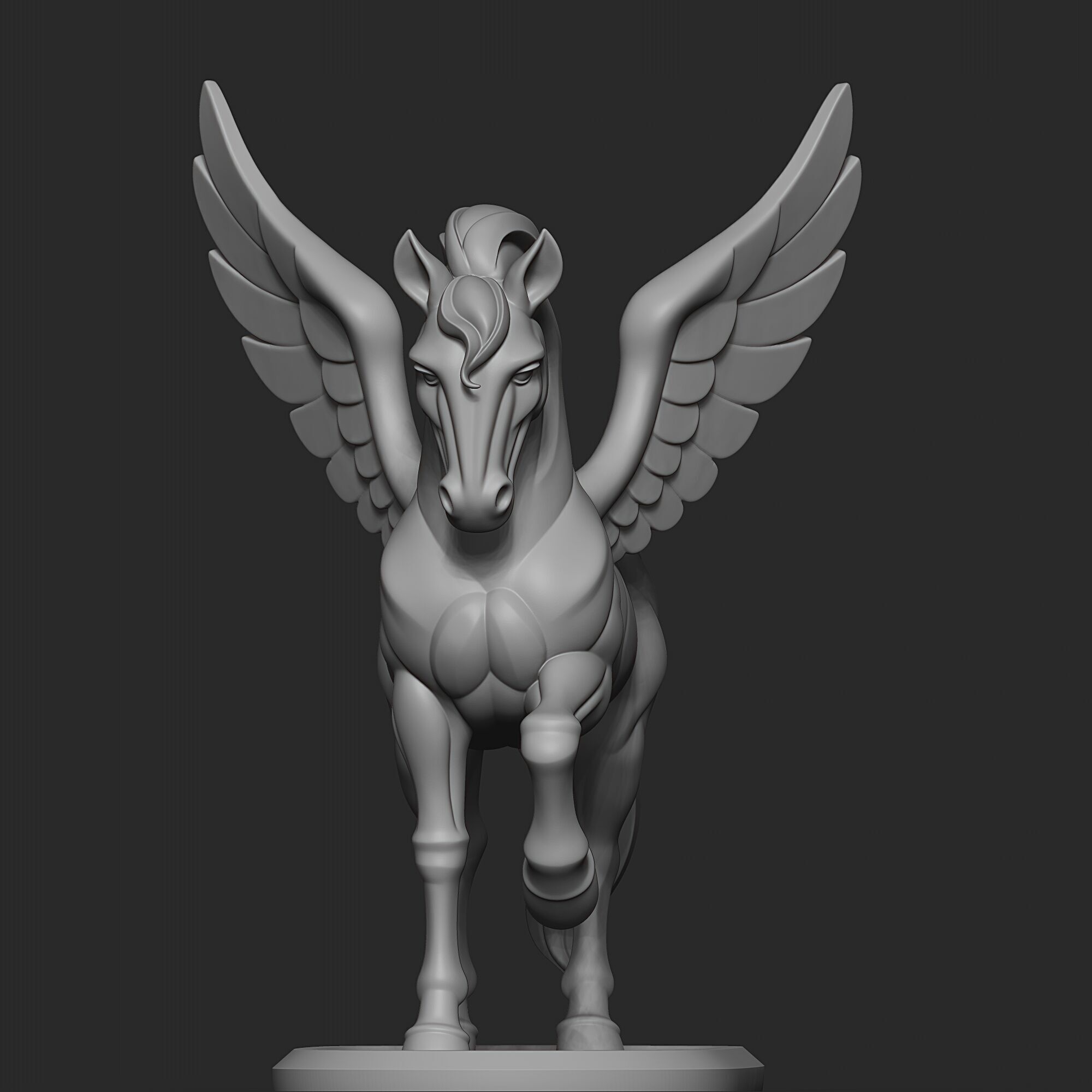 Mystical Pegasus Minimalist Sculpture 3D print model_7