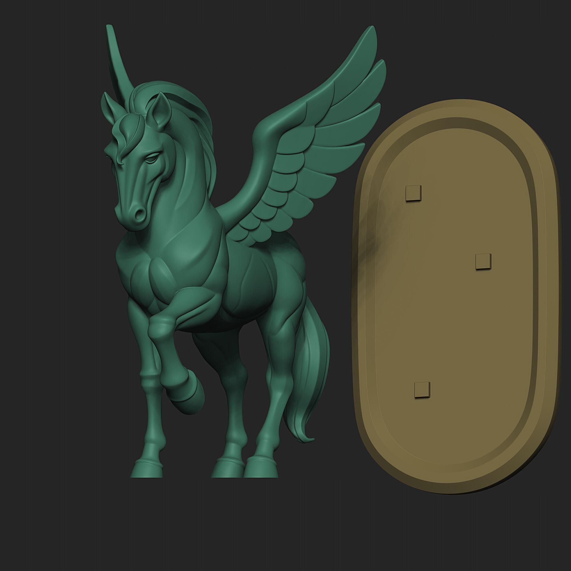 Mystical Pegasus Minimalist Sculpture 3D print model_2