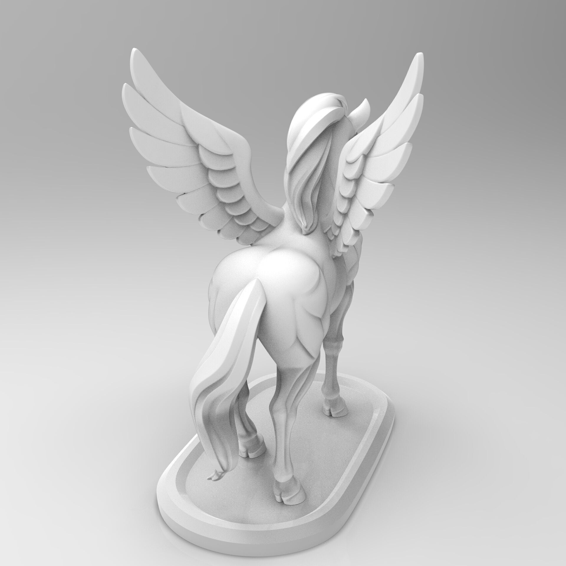 Mystical Pegasus Minimalist Sculpture 3D print model_6