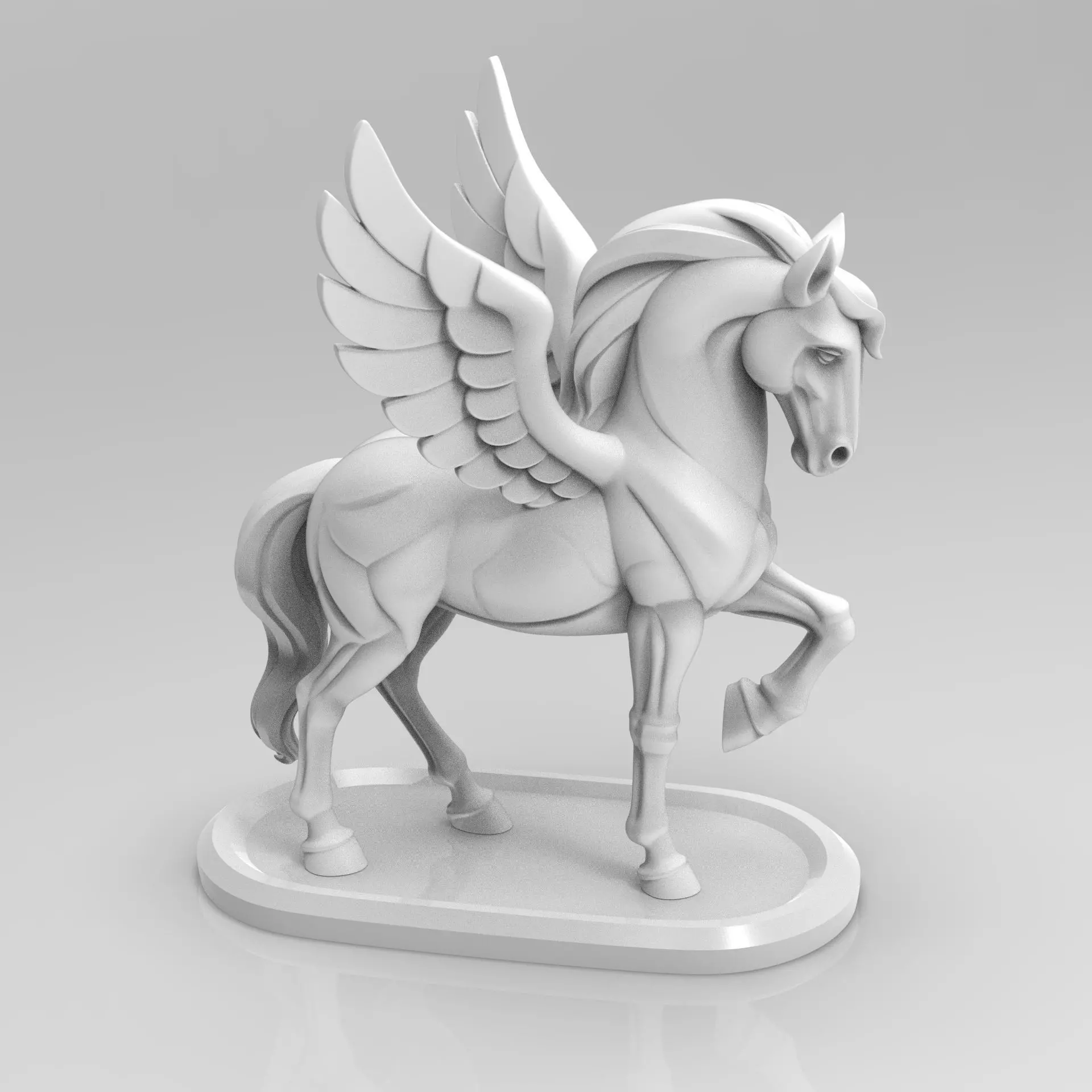Mystical Pegasus Minimalist Sculpture 3D print model_0
