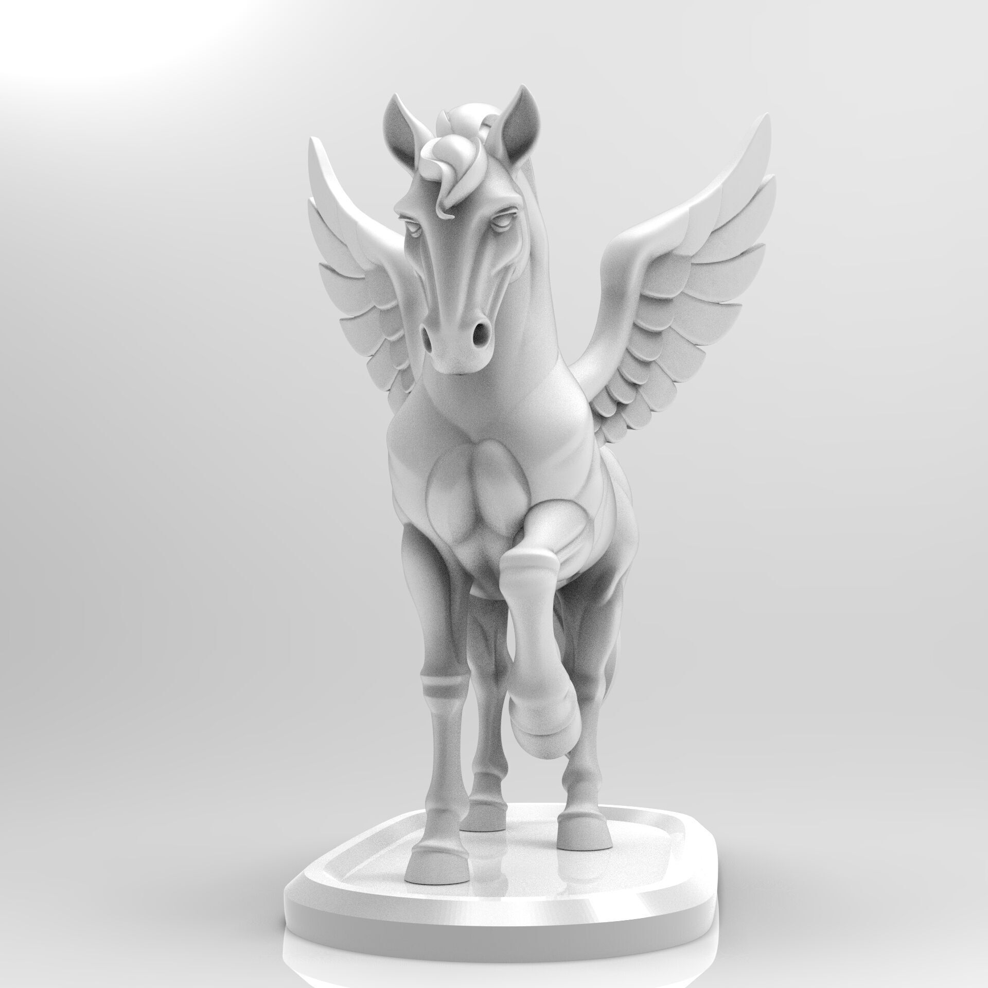 Mystical Pegasus Minimalist Sculpture 3D print model_5