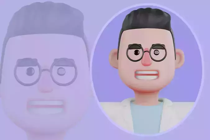 Stylized 3D Male Researcher Character - Cartoon Scientist Man