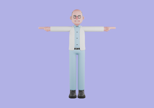 Stylized 3D Male Scientist Character - Cartoon Science Man 3D model_2