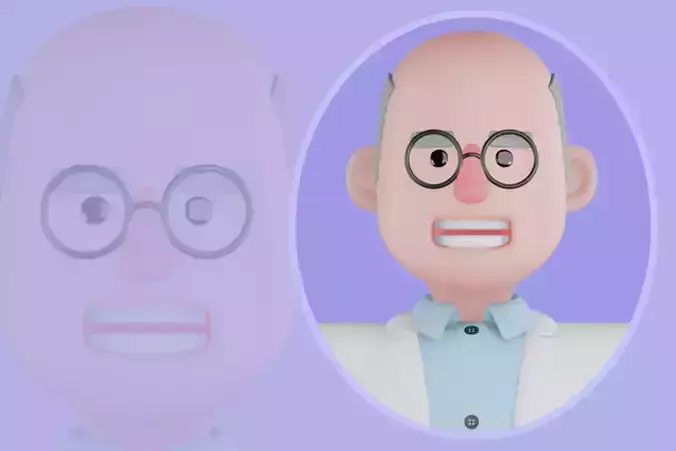 Stylized 3D Male Scientist Character - Cartoon Science Man