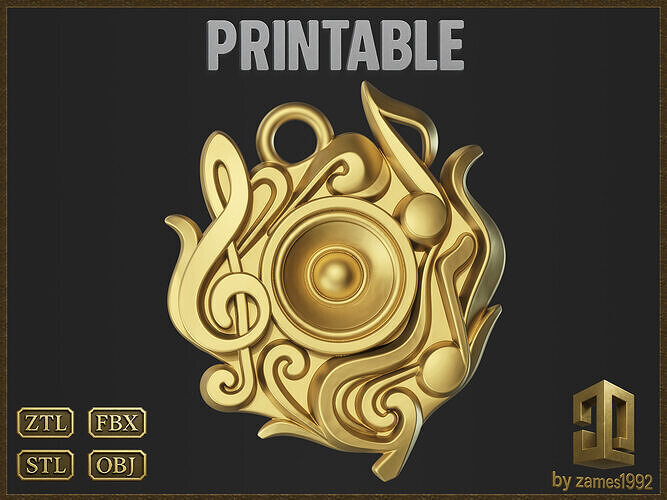 Music Symbol Amulet 3D print model