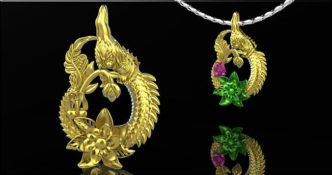 PENDENT DRAGON  Low-poly 3D model