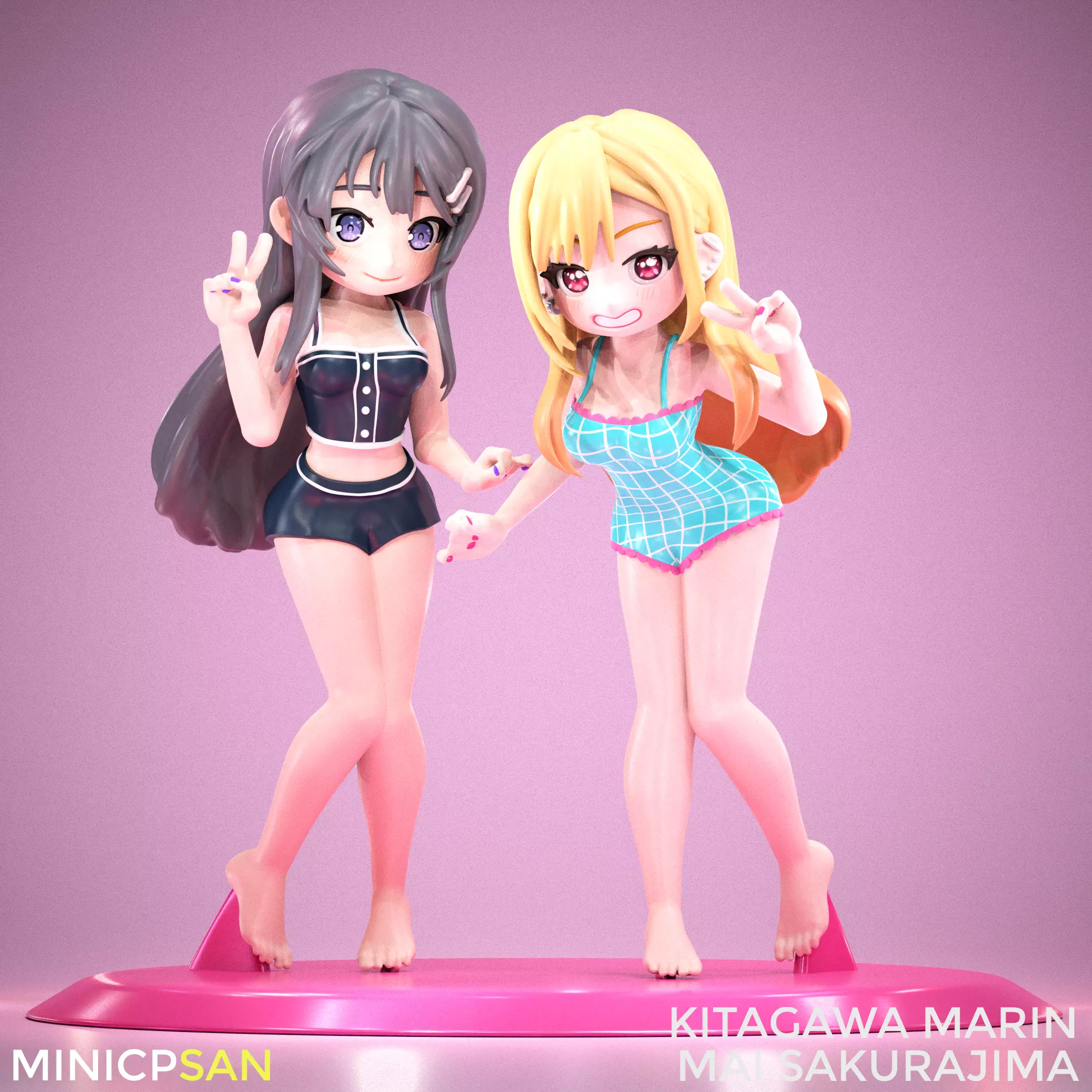 Kitagawa Marin and Mai Sakurajima - Cute Summer Pool Party 3D print model