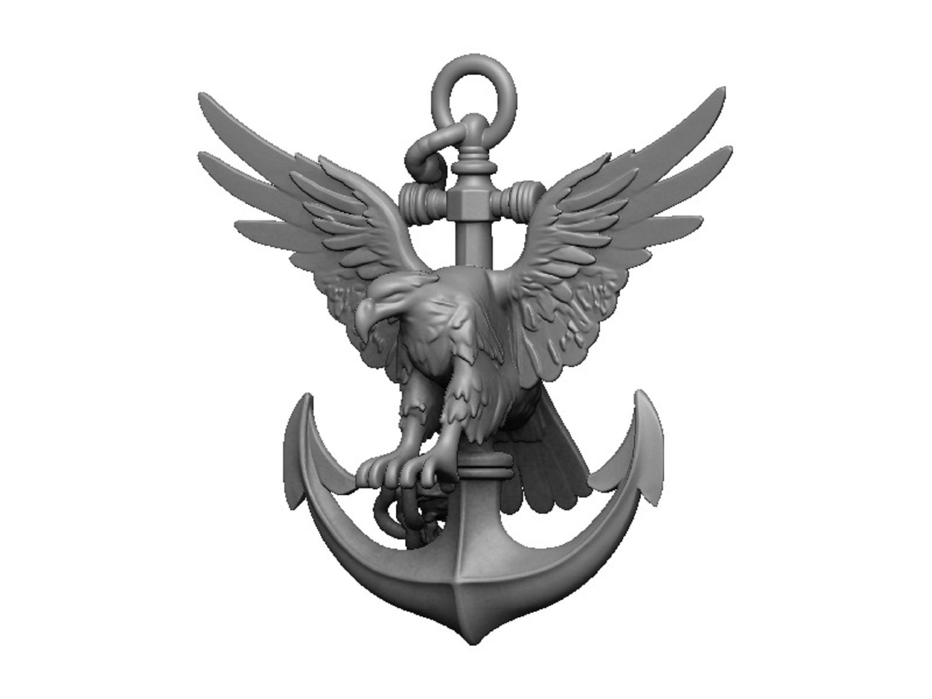 Anchor Pendant 3D print model_6