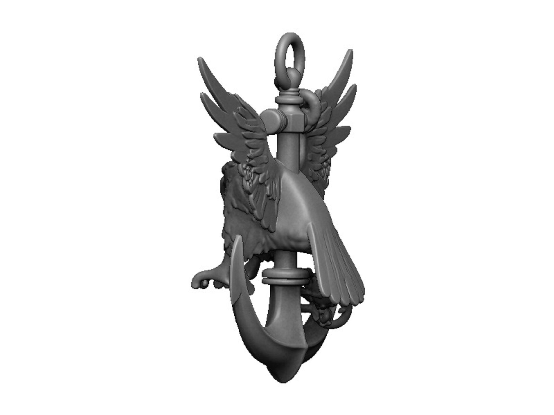 Anchor Pendant 3D print model_5