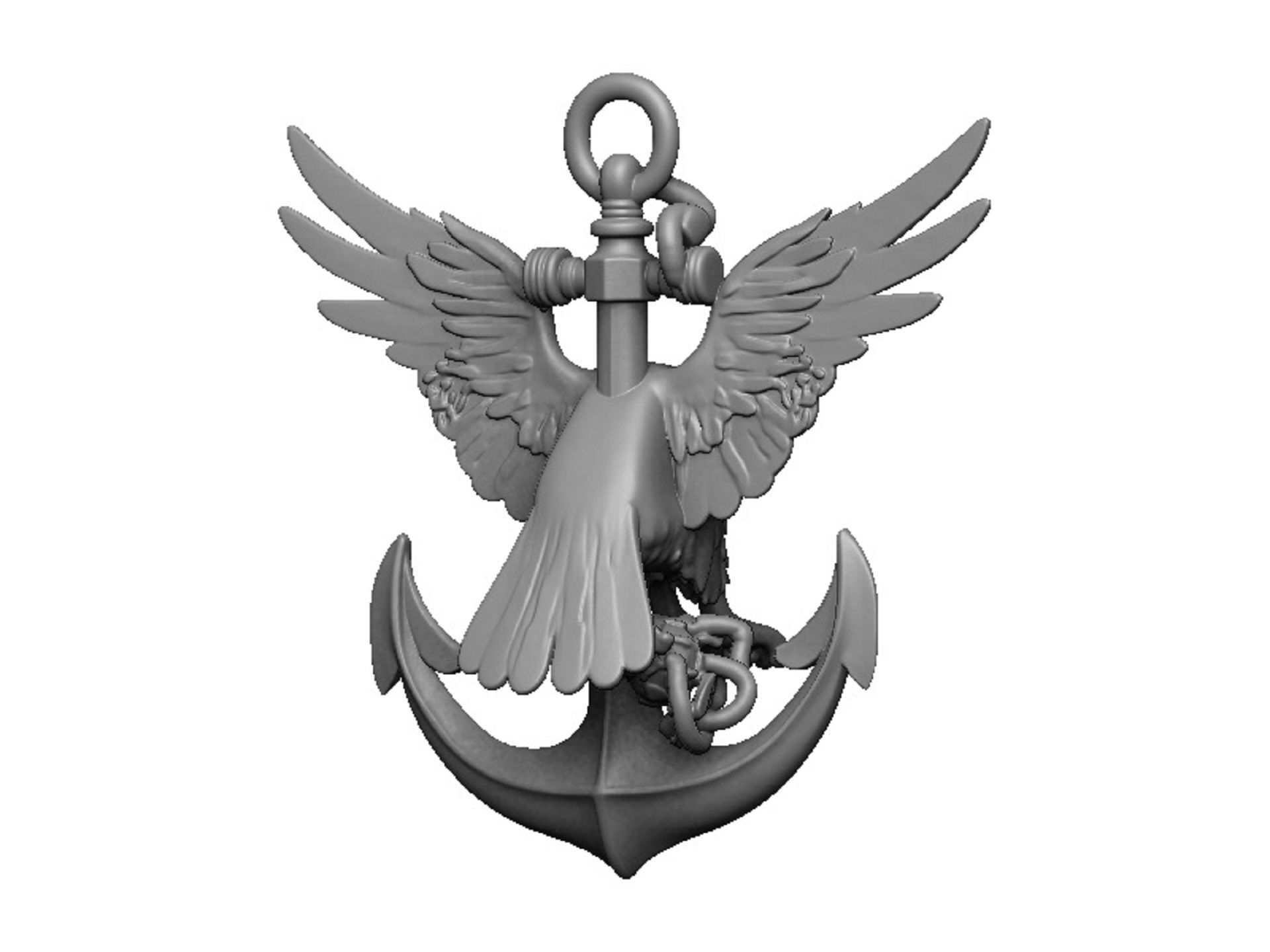 Anchor Pendant 3D print model_8