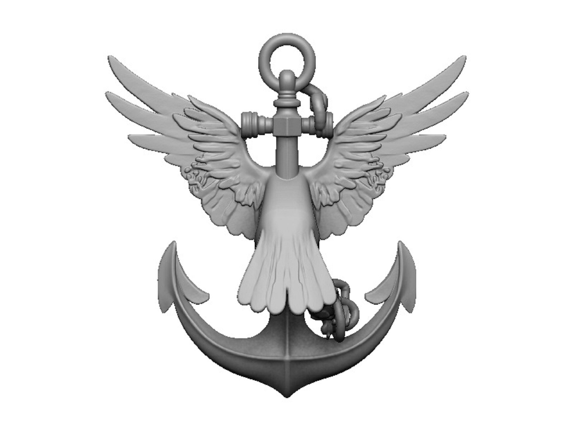 Anchor Pendant 3D print model_4
