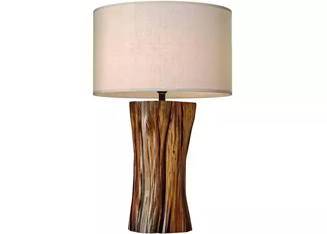 Rustic Wooden Table Lamp Country Stump Tree Eco Design