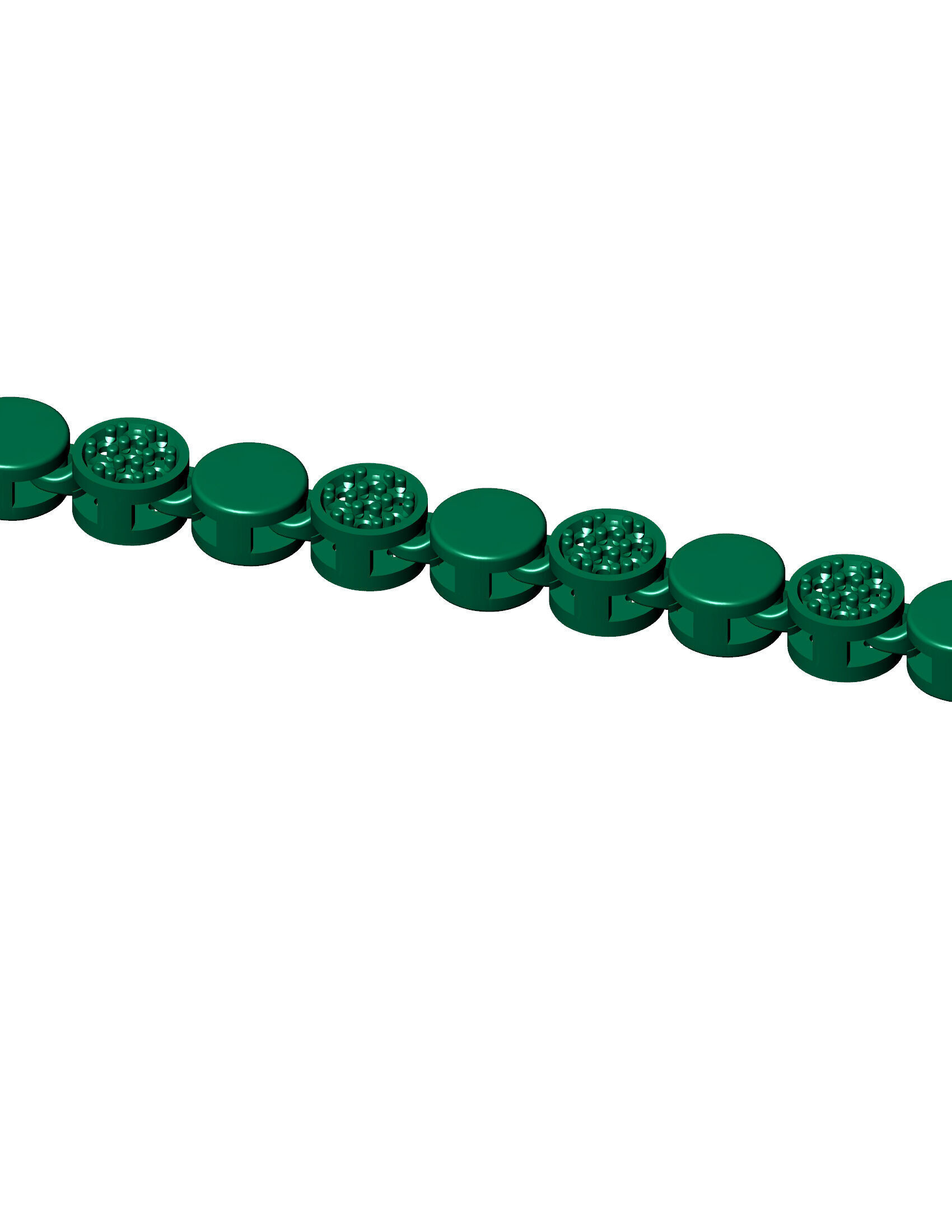 8MM  Unisex Round plain and Stone  Chain or Bracelet 3D print model_2