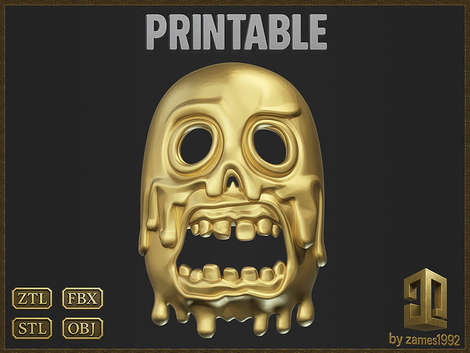 Melting Dripping Skull Accessory 3D print model