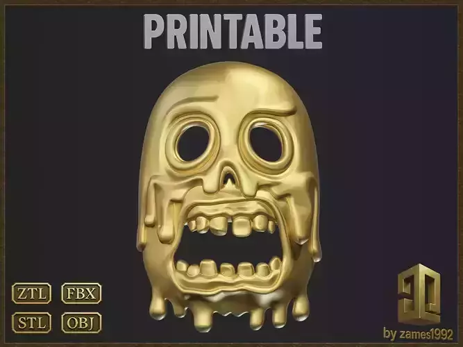 Melting Dripping Skull Accessory 3D print model