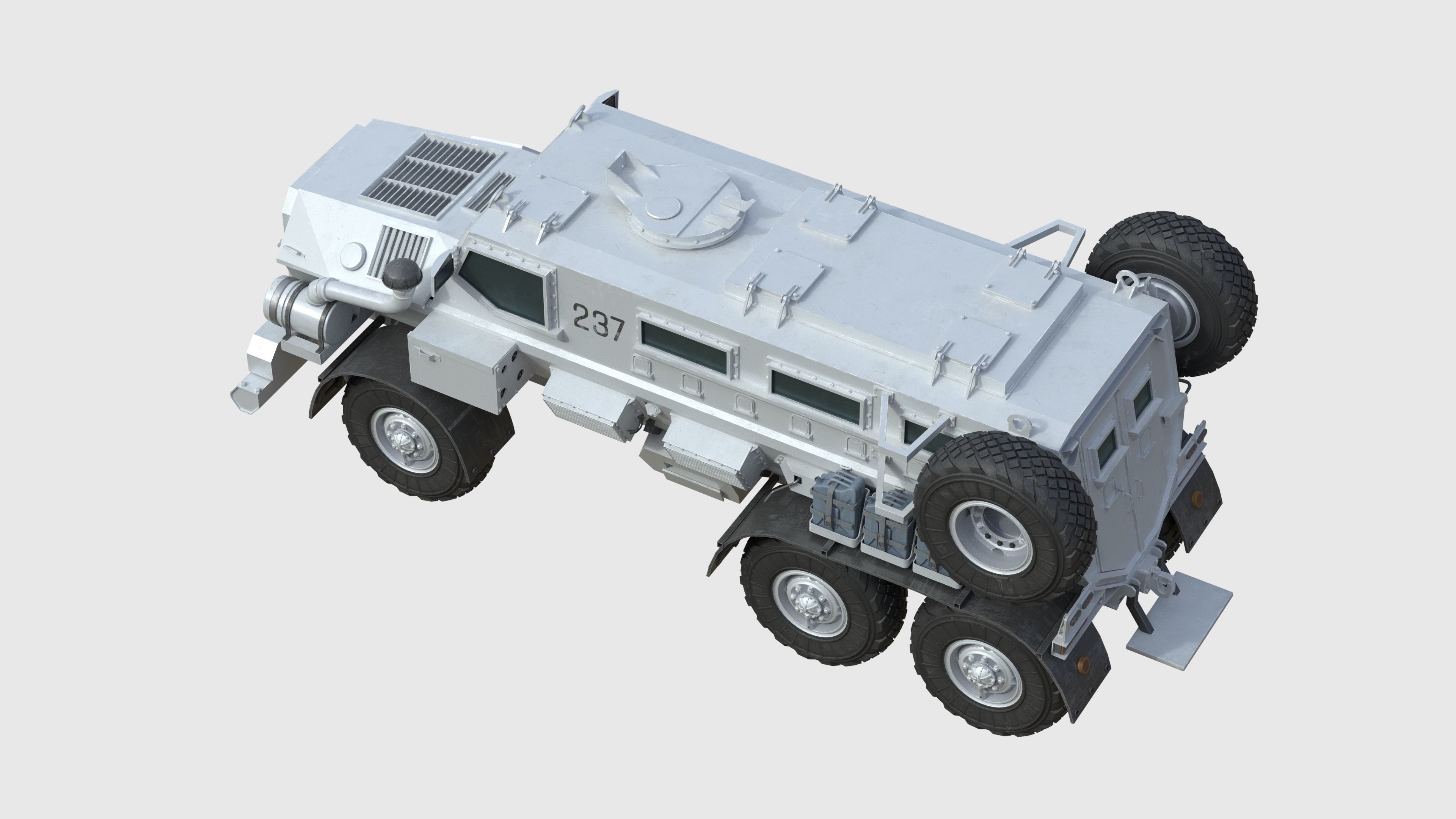 Casspir Mk II Mine Resistant Ambush Protected Vehicle Low-poly 3D model_4