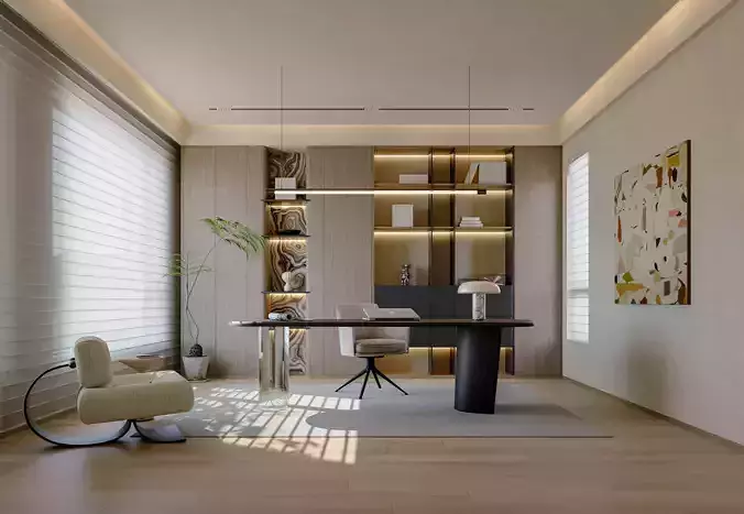 bathroom and reading room sets 3D model