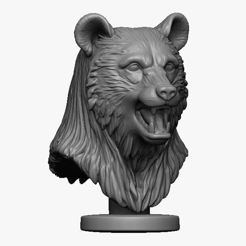 Bear Head Bust 3D print model