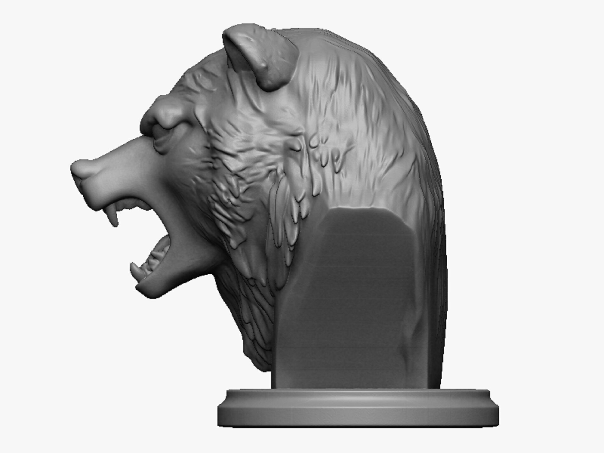 bear head bust 3D print model_5