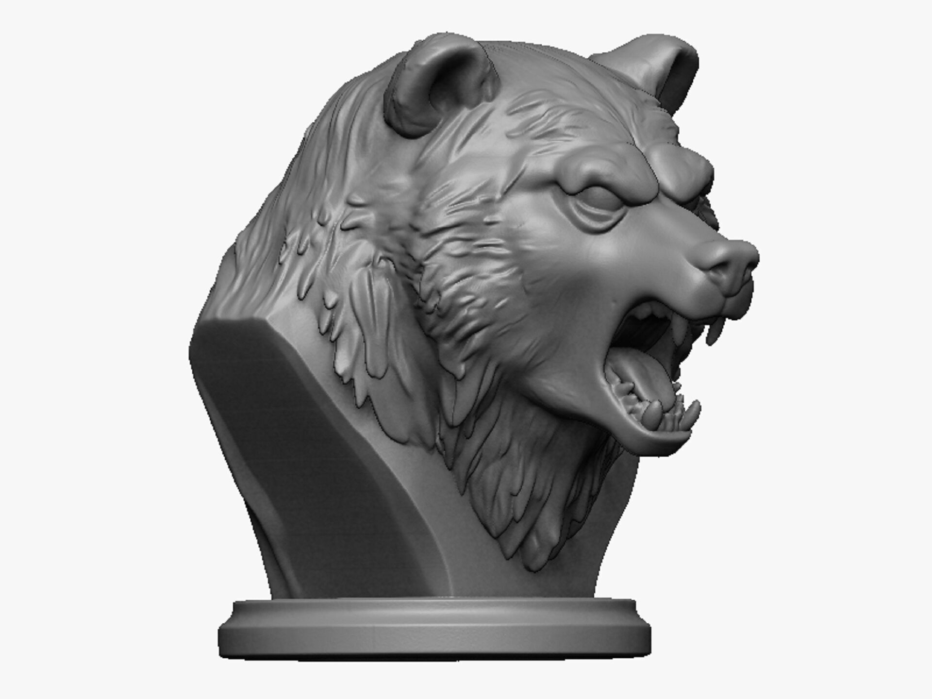bear head bust 3D print model_1
