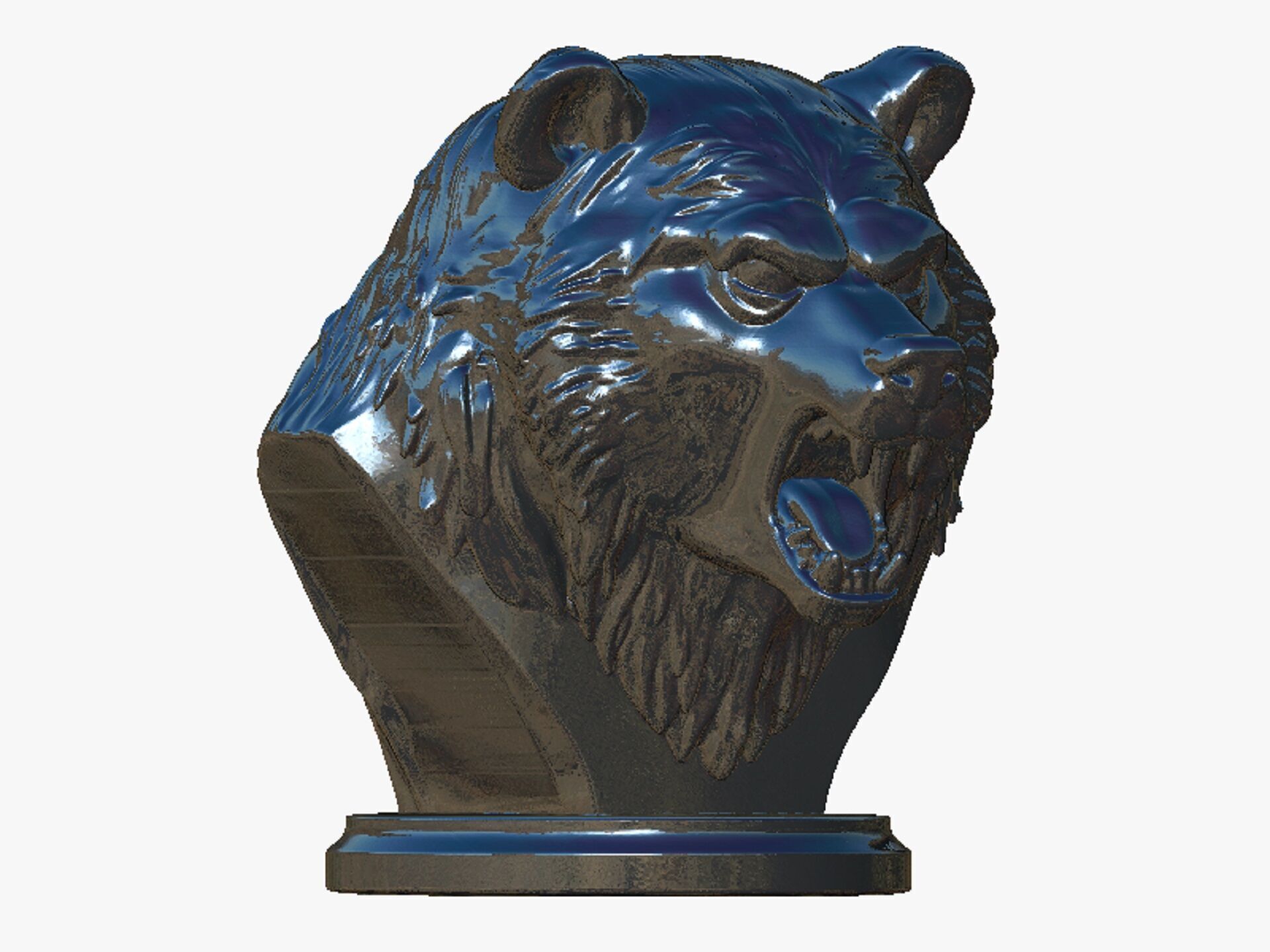 bear head bust 3D print model_8