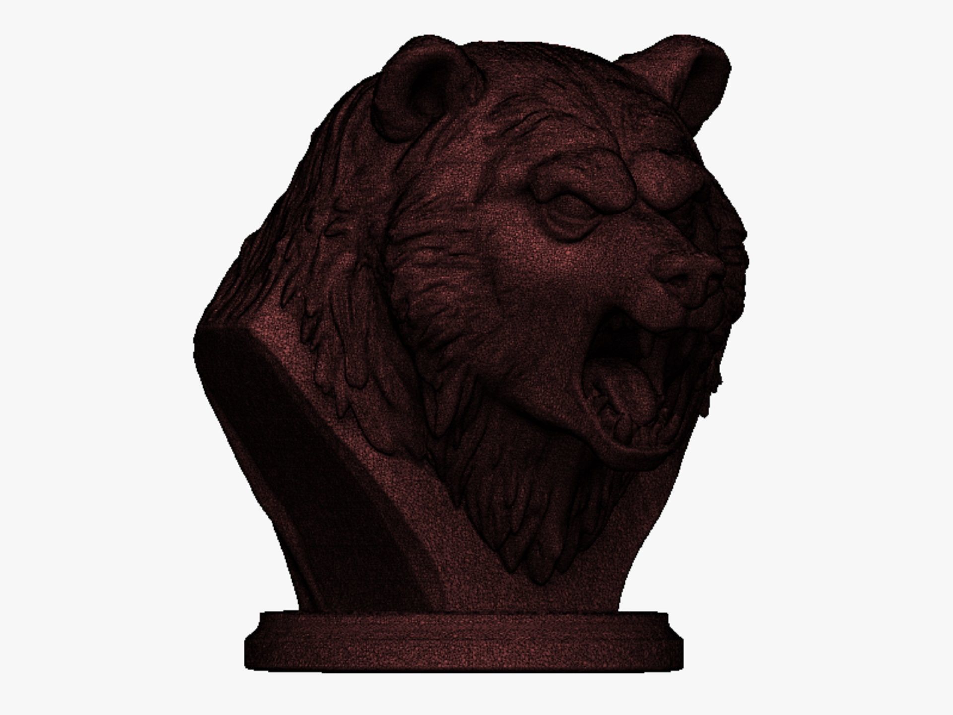 bear head bust 3D print model_9
