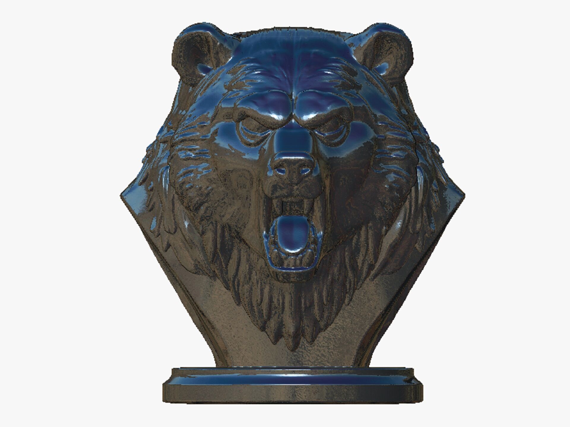 bear head bust 3D print model_7