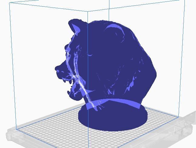 bear head bust 3D print model_11