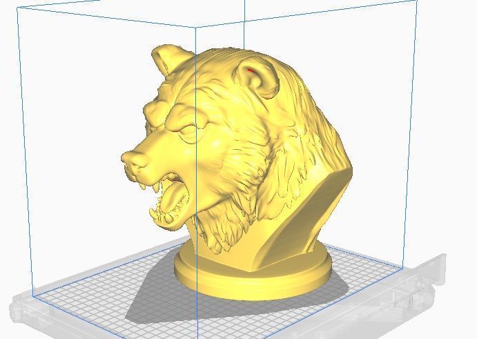 bear head bust 3D print model_12