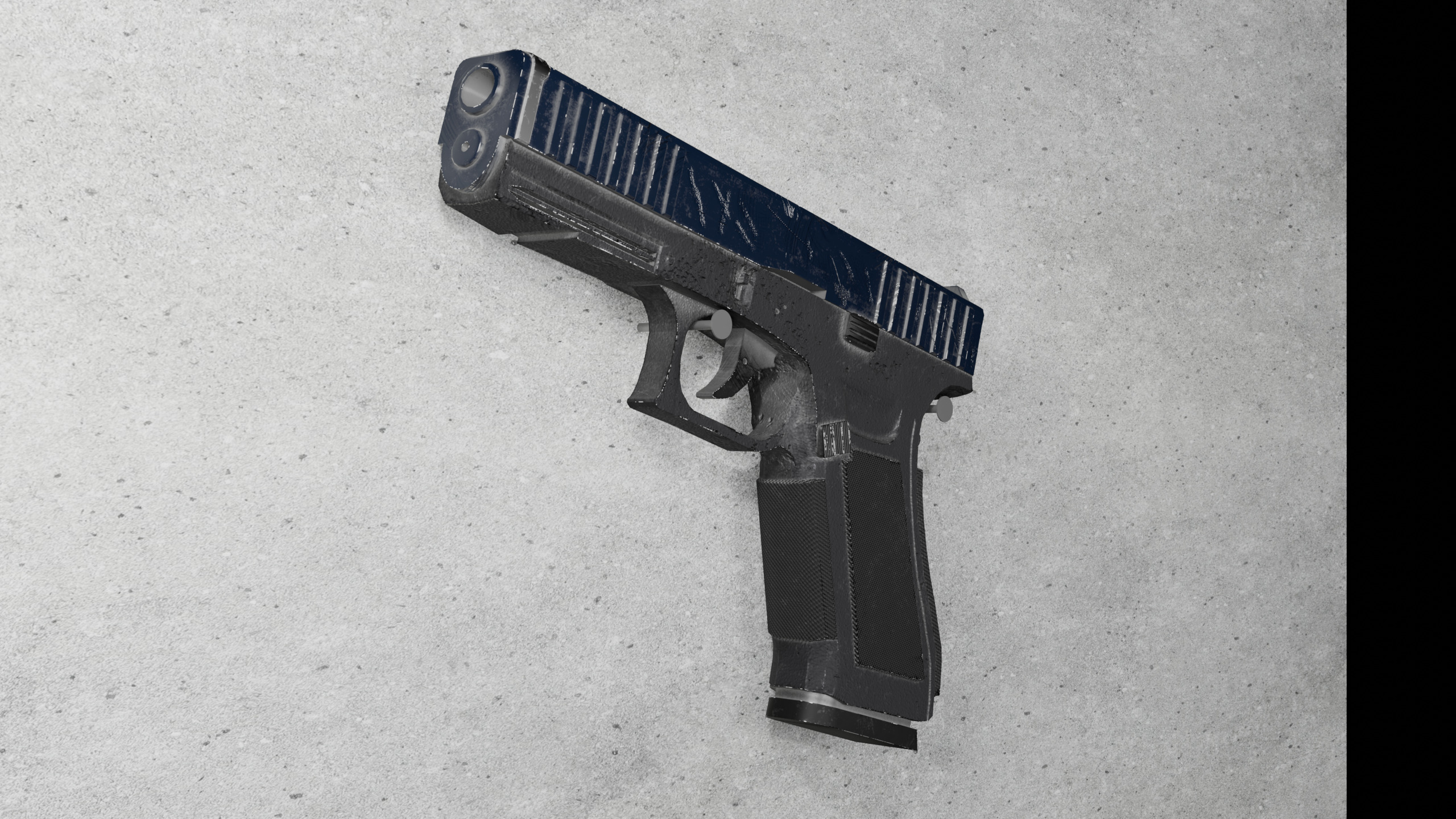 Glock 17 Police Bodykit Worn Low-poly 3D model_3