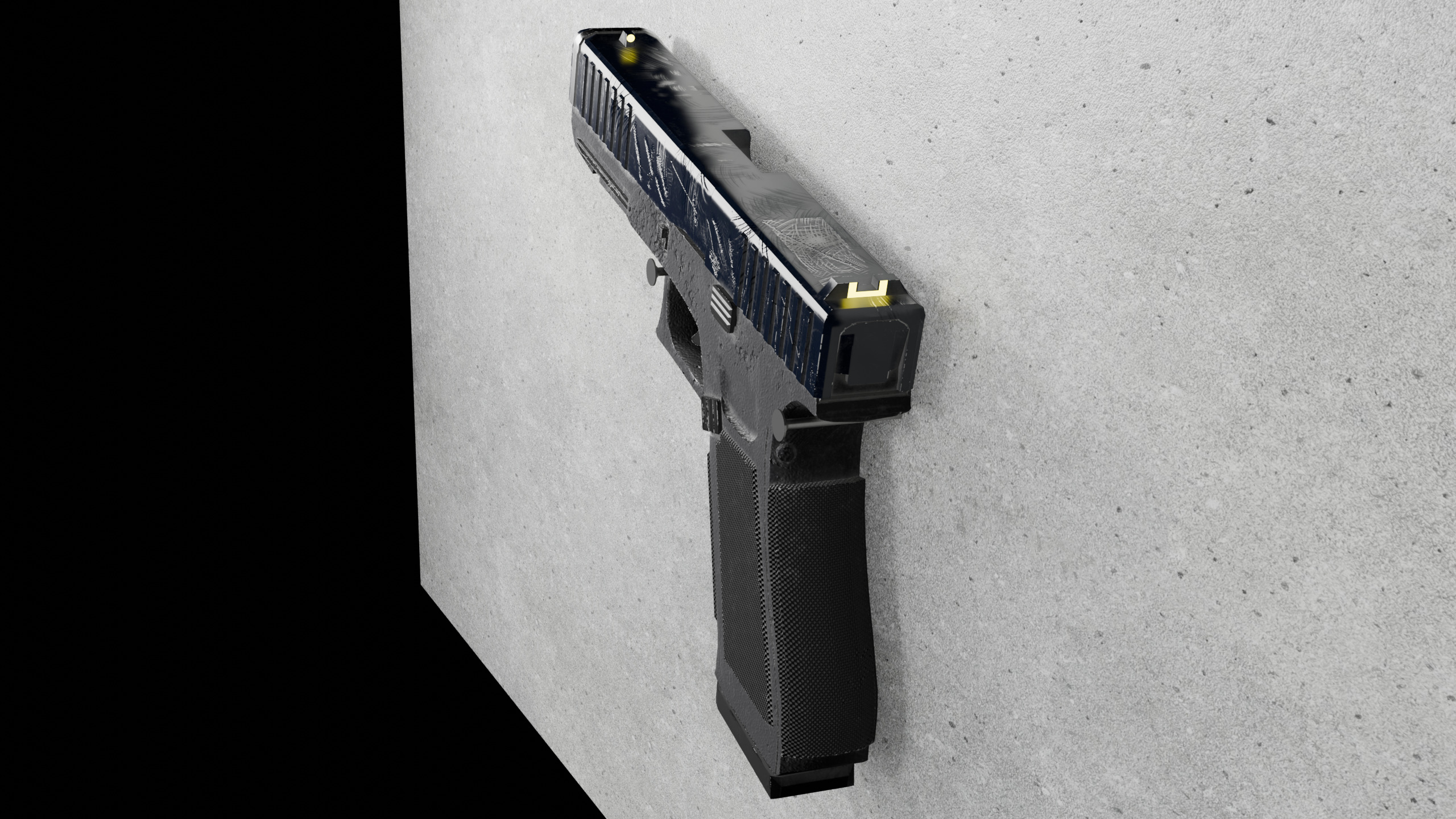 Glock 17 Police Bodykit Worn Low-poly 3D model_5