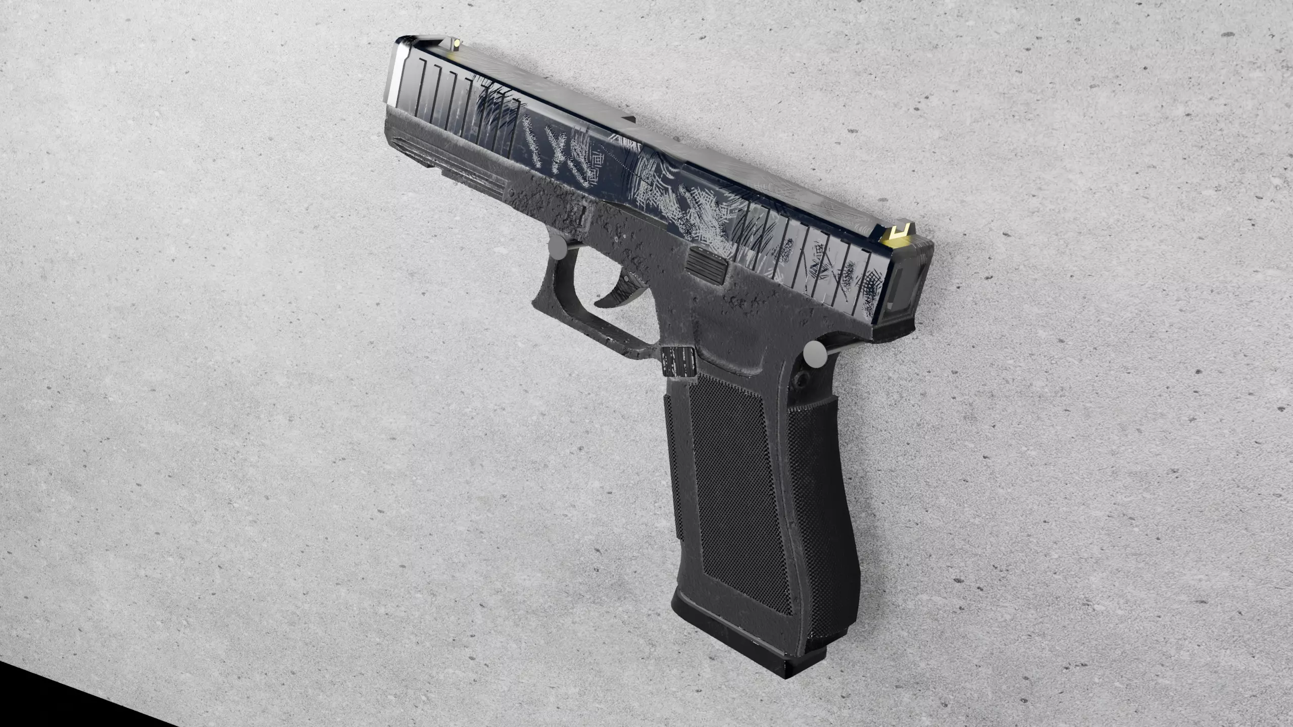 Glock 17 Police Bodykit Worn Low-poly 3D model_0