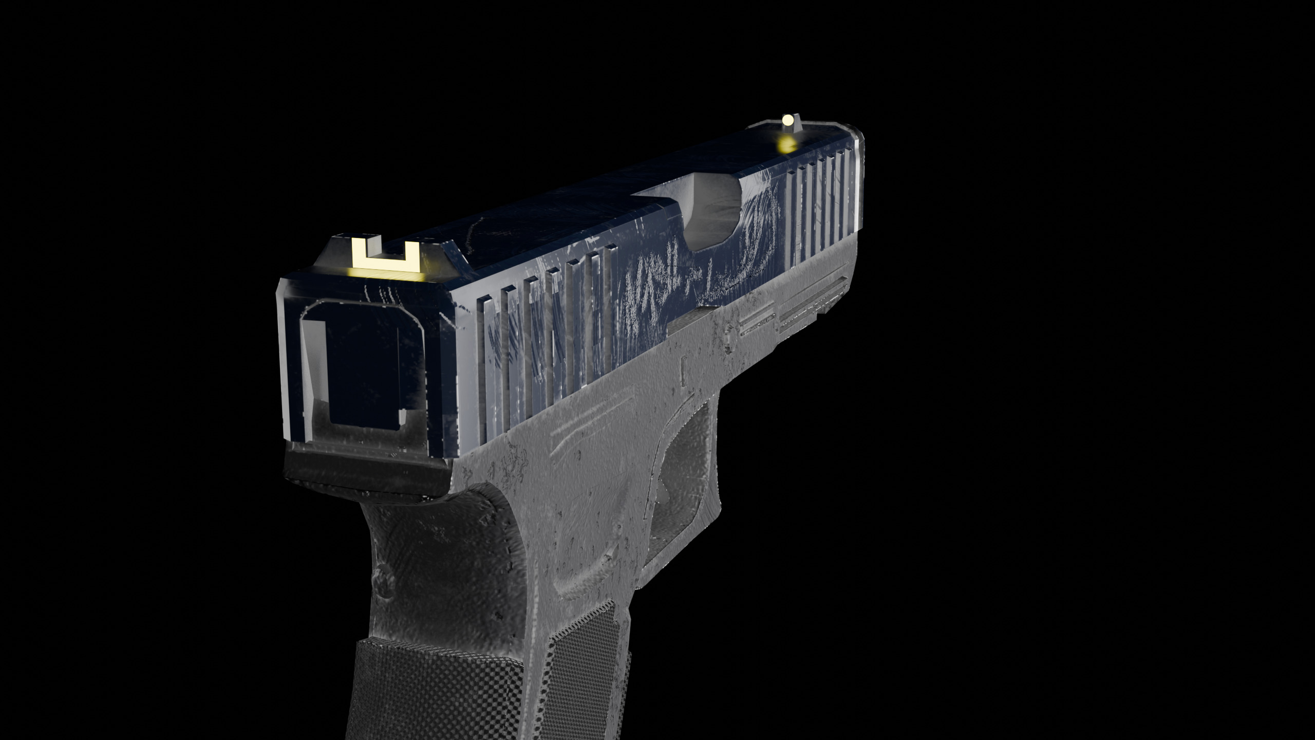 Glock 17 Police Bodykit Worn Low-poly 3D model_6