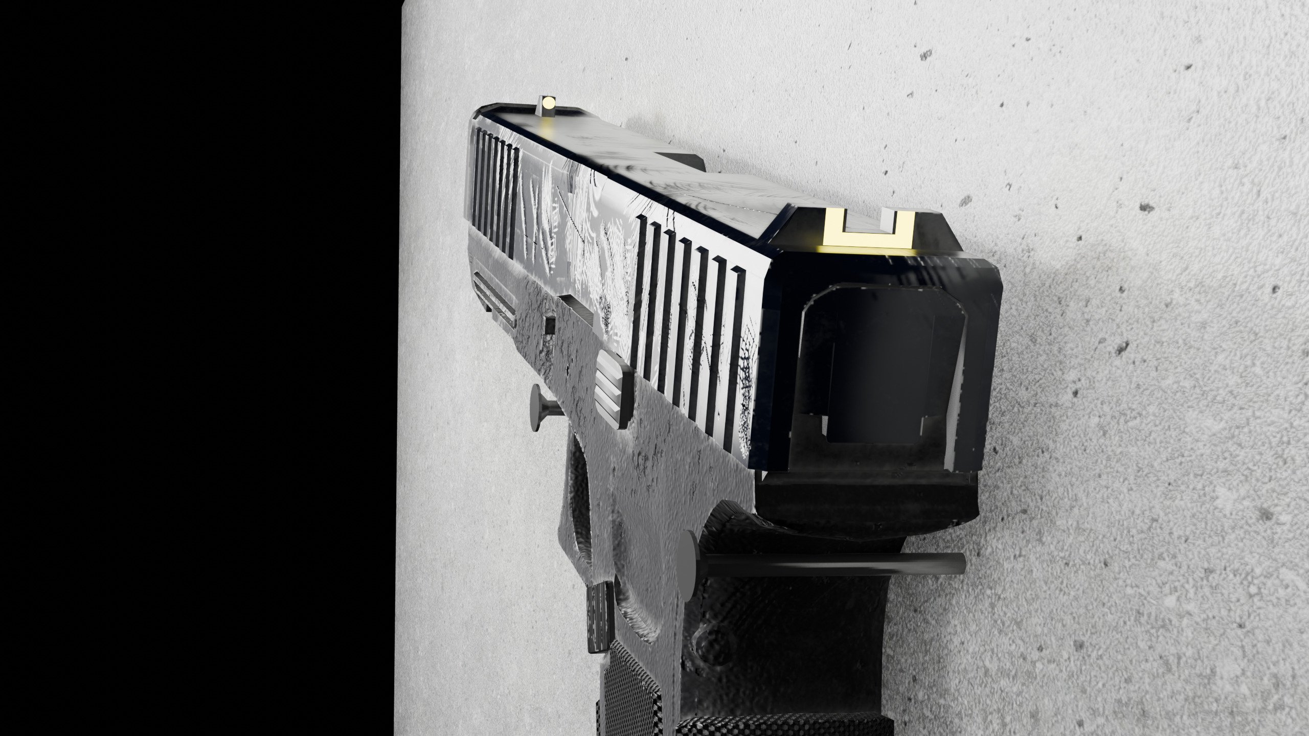 Glock 17 Police Bodykit Worn Low-poly 3D model_1