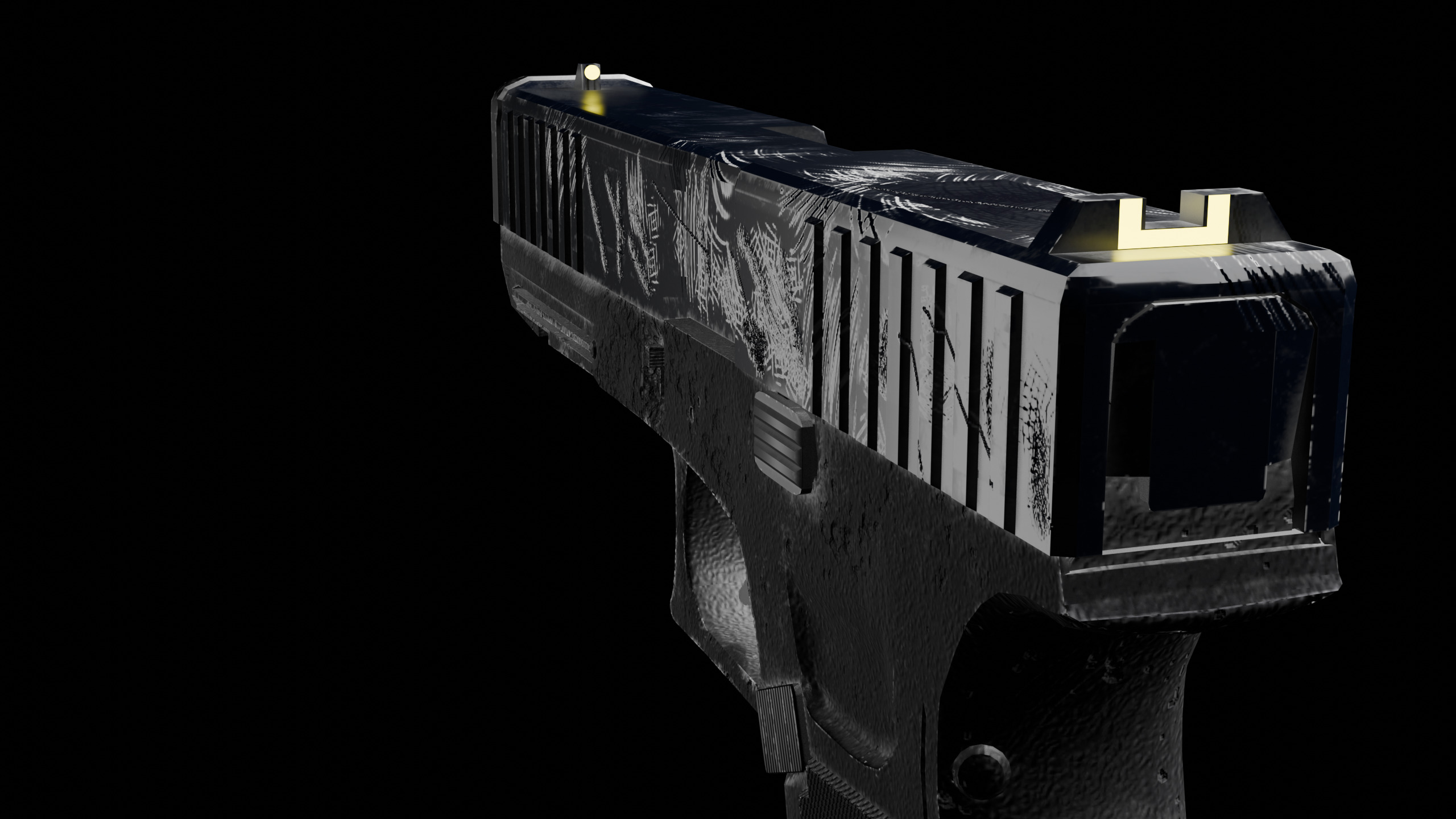 Glock 17 Police Bodykit Worn Low-poly 3D model_7